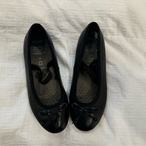 Girls Geox Plié leather ballerina flat